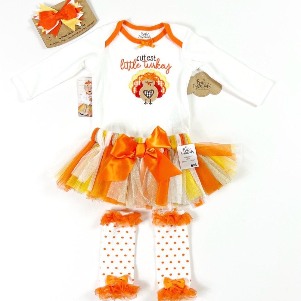 Baby Essential | NEW 6M Cutest Little Turkey Thanksgiving| 4 piece Set N…
